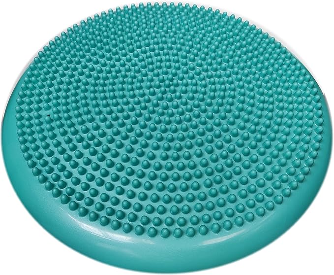 AppleRound Inflated Wobble Cushion with Hand Pump, Air Stability Board (Extra Thick), Core Balance Disc for Adults, Sensory Wiggle Seat for Kids, Flexible Seating for All Age, 13.5in / 34cm Diameter