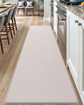 DEXI Kitchen Floor Mats Cushioned Anti Fatigue, 23x86, Large Long Standing Runner Rug Waterproof, Comfort Memory Foam Padded for Front Sink Laundry, Beige White