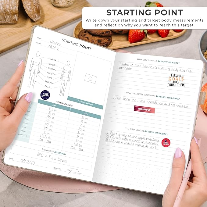 Clever Fox Weekly Meal Planner - Weekly & Daily Meal Prep Journal with Shopping and Grocery Lists for Menu Planning, Healthy Diet & Weight Loss Tracking, Lasts 1 Year, Undated, A5 - Seashell