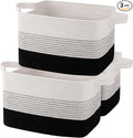 OIAHOMY Storage Basket, Woven Baskets for Storage, Cotton Rope Basket for toys,Towel Baskets for Bathroom - Pack of 3, Gradient Dark