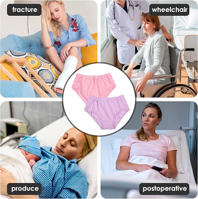 Easy Adapt Women's Tear-Away Underwear, for Patients, Elders, Pack of 2. (Medium)