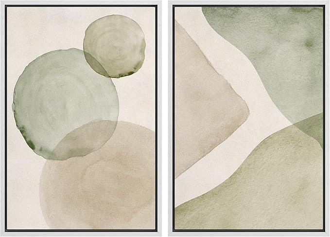 MUDECOR Framed Canvas Print Wall Art Dynamic White Brushstroke Abstract Illustrations Modern Art Decorative Bohemian Colorful Chic for Living Room, Bedroom, Office - 24"x36"x2 White