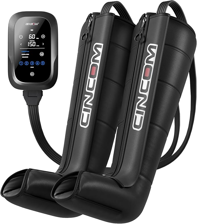 CINCOM Leg Massager Recovery System, Cordless Air Compression Boots for Circulation, Pro Sequential Compression Device for Athlete Fast Recovery