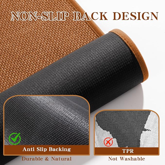 chakme Bathroom Rugs Mat 59x24, Ultra Thin Non Slip Bath Mat Large Quick Dry Absorbent Bath Mat for Bathroom Floor, (Orange, 59"x24")