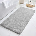 ILANGO Grey Bathroom Rugs 60" × 24" Non Slip & Super Absorbent Extra Thick Soft, Washable Bath Carpet Runner for Floor, Microfiber Plush Shaggy Bath Mats with Rubber for Bedroom Bathtub Shower Room
