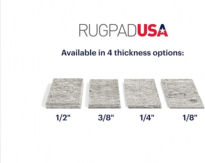 RUGPADUSA - Dual Surface - 2'x3' - 3/8" Thick - Felt + Rubber - Enhanced Non-Slip Rug Pad - Adds Comfort and Protection - for Hard Surface Floors