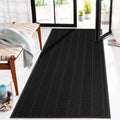3′ x 6′ Heavy Duty Front Door Mat Indoor Outdoor Entrance, Easy Clean Non-Slip All Weather Commercial Floor Mat for Entryway, No Curling Waterproof Vinyl Welcome Mat (36" x 72", Black)