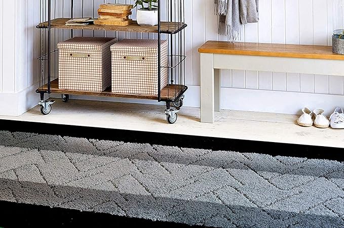 Custom Size Hallway Runner Rug Grey Color 31 inch Wide Select Your Length Non-Slip (Skid Resistance) Rubber Backing 24 feet x 31 inch