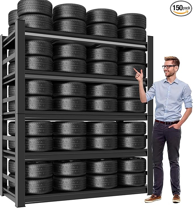 Metal Shelving 78" H x 48" W x 18.0" D, Heavy Duty Garage Shelves Series, Industrial Steel Storage Rack for Garage, Basement & Workshops, Multifunctional Utility Shelving Unit