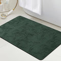 Ultra Thin Bath Mat, Upgrade Backing Non Slip Thin Bath Mats Fit Under Door, Quick Dry Ultra Absorbent Bathroom Rugs, Machine Washable Bath Rugs for Bathroom, Bathtub, Deep Green/Marble/32"x20"