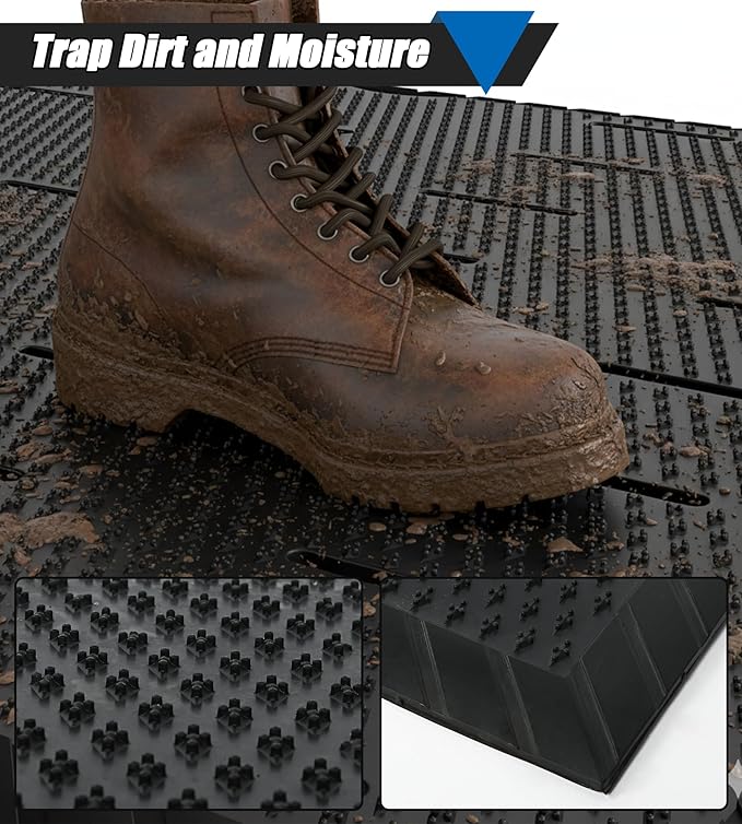 jxgzyy Commercial Rubber Mats for Floor 47.24'' x 35.43'', Heavy Duty Rubber Mats for Outside,Non-Slip Waterproof Restaurant & Bar Rubber Matt for Garage, Patio, Entrance, Anti-Fatigue