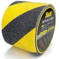 S&X Black/Yellow Anti Slip Tape 4" x 33 FT, Heavy-Duty Grip Tape for Stairs Outdoor Waterproof Safety Non Skid Roll High Traction Non Slip Treads with Hard-Wearing Surface
