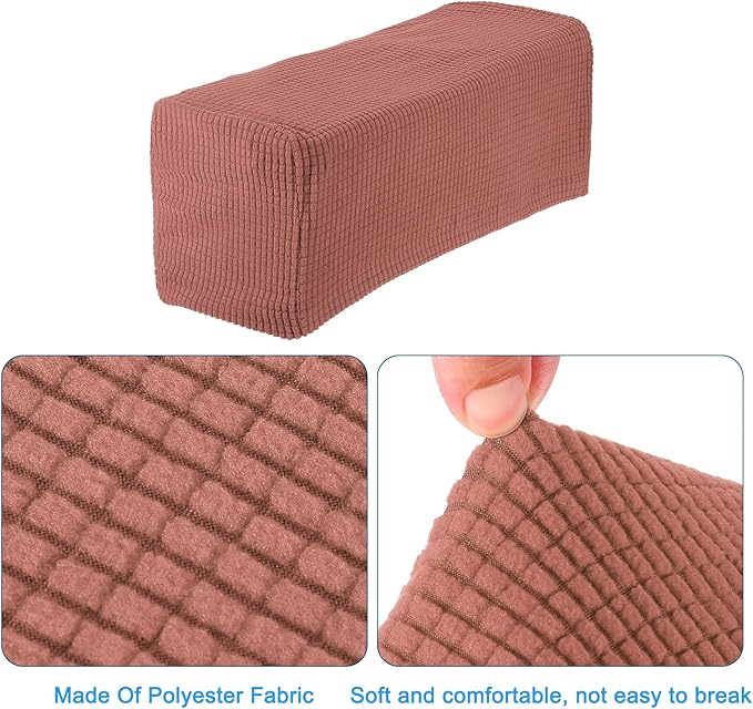 uxcell 2pcs Stretch Armrest Covers for Chairs/Sofas, Couch Arm Covers with Twist Pin, Furniture Protector Slipcovers Red