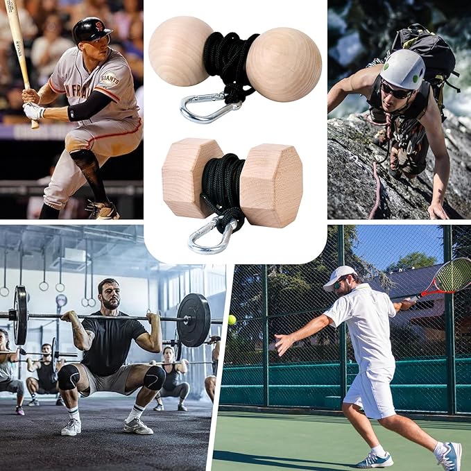 Wooden Wrist Roller and Forearm Strengthener,Grip Strength Trainer,Arm Blaster Exerciser,Strength Trainer For Fingers and Wrist.