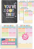 Meeting Notebook For Work Organization - Work Meeting Notebook for Women, Notebooks for Note Taking, Project Planning Notebooks, Note Books for Workers, Business Organizer Planner
