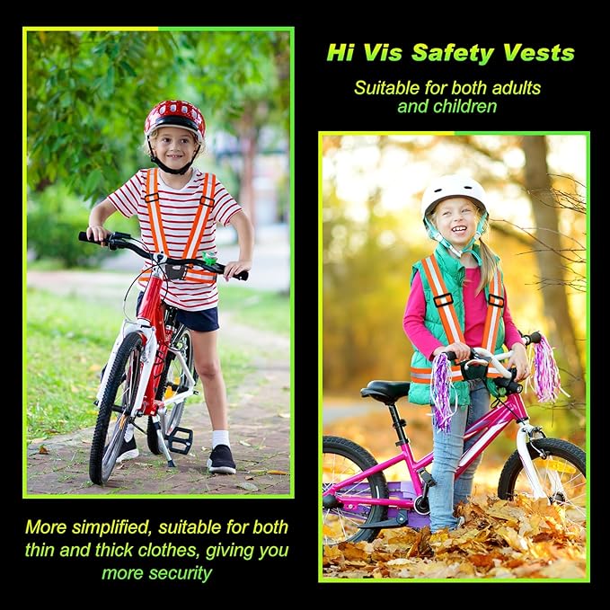 Hercicy 20 Pcs Reflective Vest High Visibility Safety Vests, Adjustable Running Gear Straps Lightweight Reflector for Construction (Orange)
