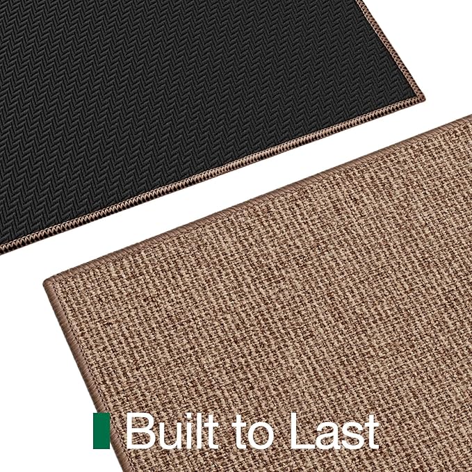 LUMI Indoor Door Mat 32"x47", Ultra Thin Low Profile Non-Slip Doormat for Home Entrance, Absorbent & Stain-Resistant Welcome Mats, Washable Entryway Mat for Front Door, Patio, Porch, Camel