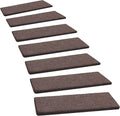 PURE ERA Carpet Stair Treads Ultra Plush 8 x 30 inch Soft Indoor Stair Protectors Pet-Friendly Non-Slip Skid Resistant Tape Free Washable Reusable(7 Pieces,Dark Brown)