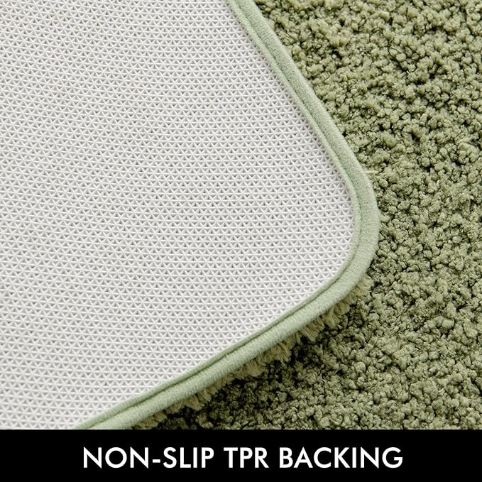 MIULEE Sage Bathroom Runner Rug 24x60 Inches, Long Bath Mat for Bathroom Floor Bathtub Showers, Machine Washable Absorbent Microfiber Carpet with TPR Anti-Slip Back