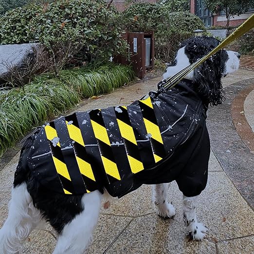 Yellow Black Reflective Tape 4 inch X 10 feet, Outdoor Waterproof Hazard Conspicuity Warning Industrial Marking Tape