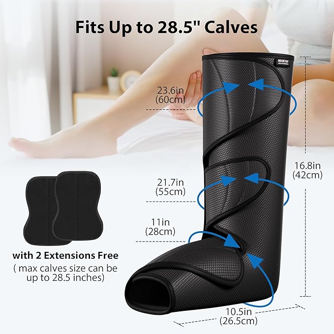 CINCOM Leg Massager for Circulation and Pain Relief, Air Compression Calf Foot Leg Massagers with Handheld Controller, Legs Circulation Machine