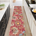 Beeiva Floral Runners for Hallways, Washable Rugs Runners 2.5x10 Non Slip Red Rug, Vintage Rugs with Rubber Backing Paisley Stair Carpet for Kitchen Entryway Laundry Room Christmas