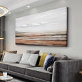 Framed Abstract Wall Art Wall Decor Modern Canvas Abstract Wall Art Brick-Red and Greyish White for Living Room Bedroom Dining Room Home Office Decor 29"x58"