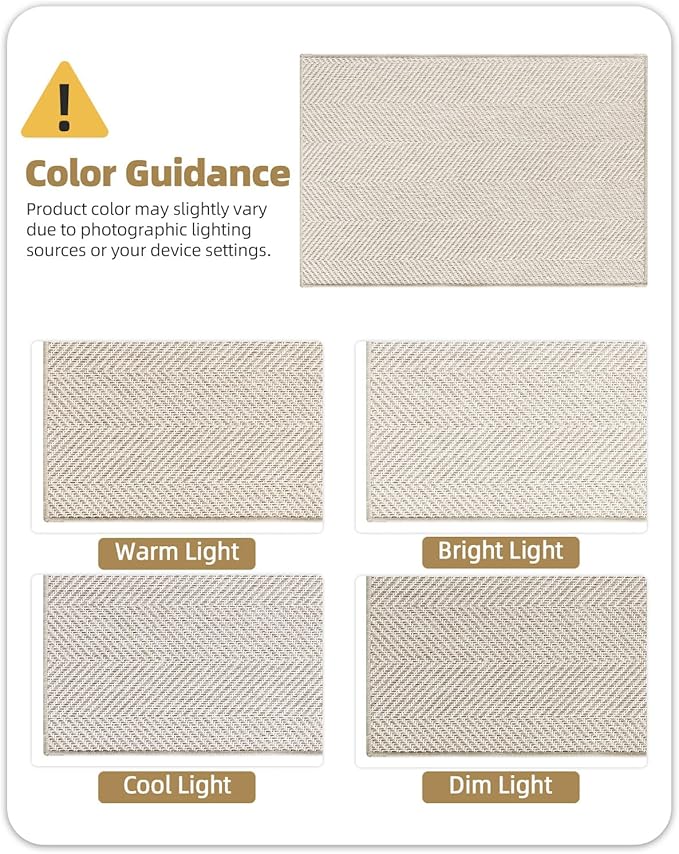 Color&Geometry Extremely White Beige Ultra Thin Indoor Door Mat 32"x48", Machine Washable Front Door Mat Non Slip, Low Profile Entrance Mat Indoor, Absorbent Carpet for Inside, Entry, Entryway (FOLD)