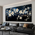 Suconvng Black Wall Art Minimalist Canvas Wall Art Decor White Flower Wall Art Canvas Artwork Print Paintings Picture For Bedroom Botanical Office Aesthetic Home Wall Decor 20" X 40"