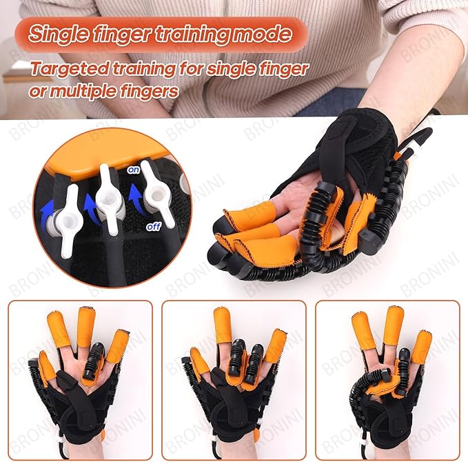 Hand Rehabilitation Robot Gloves, 4rd Generation Portable USB Chargeable Hand Stroke Recovery Equipment, 4 Modes & 9 Strength Levels Robot Hand Glove For Hemiplegia Hand Therapy