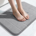 Yimobra Memory Foam Bath Mat, Super Soft Absorbent Bathroom Rug Non Slip, Quick Dry, Machine Washable Floor Carpet for Tub Shower, Home Decor Accessories, 24x17, Grey