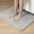 Luxury Quick Dry Non-Slip Bathroom Rugs【17'' x 24'' Light Grey】 Highly Absorbent Washable and Ultra Soft, Extra Thick Fluffy Bath Mats for Shower/Kitchen/Bathtub Floor
