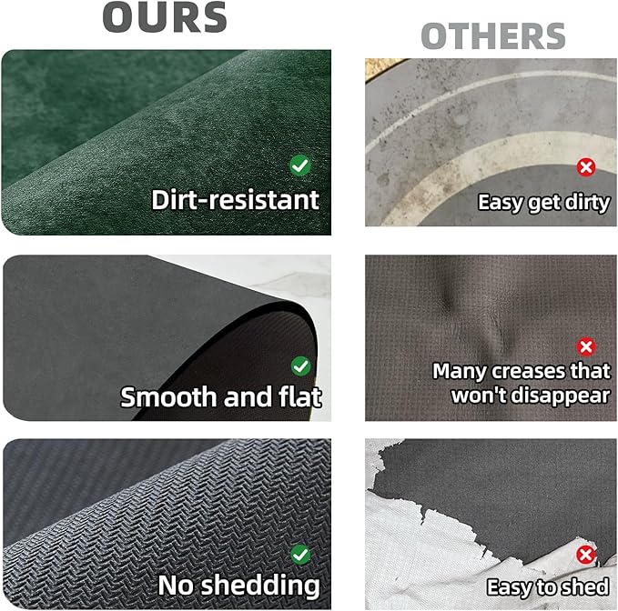 Bath Mat, Bathroom Rugs Non Slip Washable Thin Absorbent Quick Dry Bath Mat Fits Under Door Bathroom Floor Mat Perfect for Bath, Shower, or Sink 36"x60" Dark Green