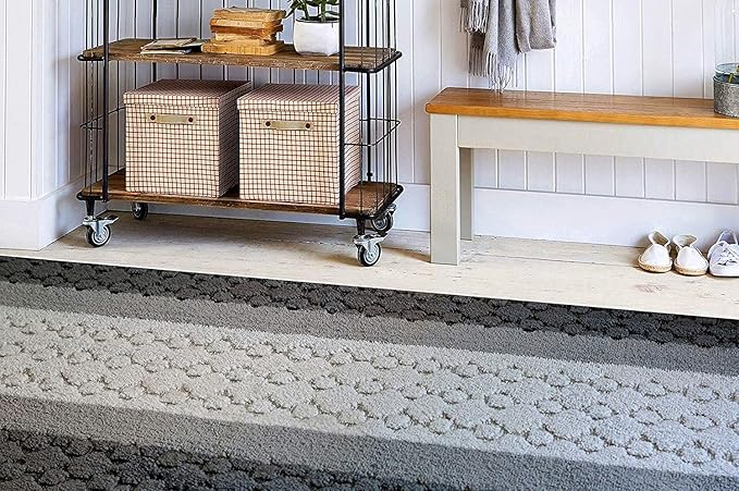 Custom Size Hallway Runner Rug Grey Color 31 inch Wide Select Your Length Non-Slip (Skid Resistance) Rubber Backing 16 feet x 31 inch