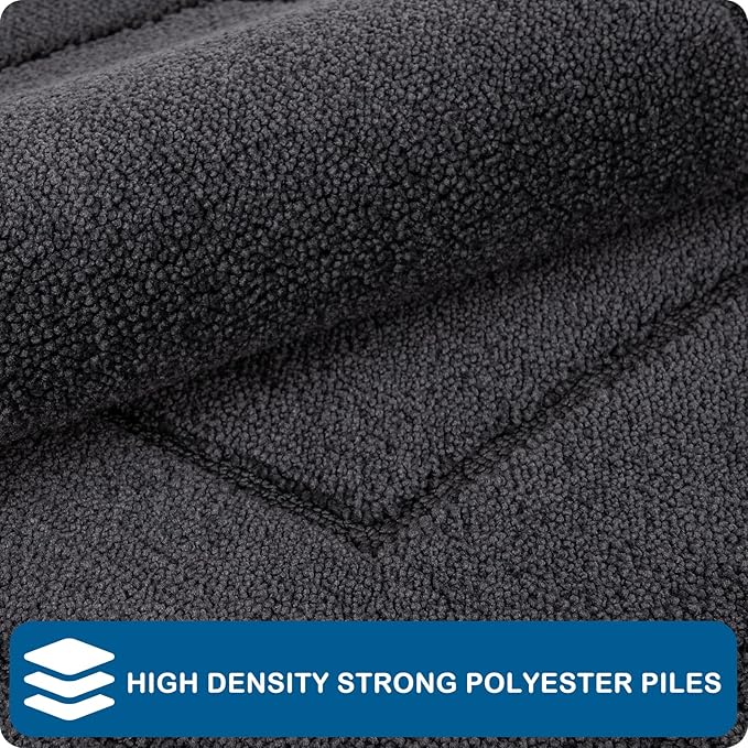 PURRUGS Machine Washable Kitchen Runner Rug 24" x 59", Non-Slip/Skid Hallway Runner Rug, Super Absorbent Soft Area Rug for Kitchen, Hallway & Laundry, Charcoal