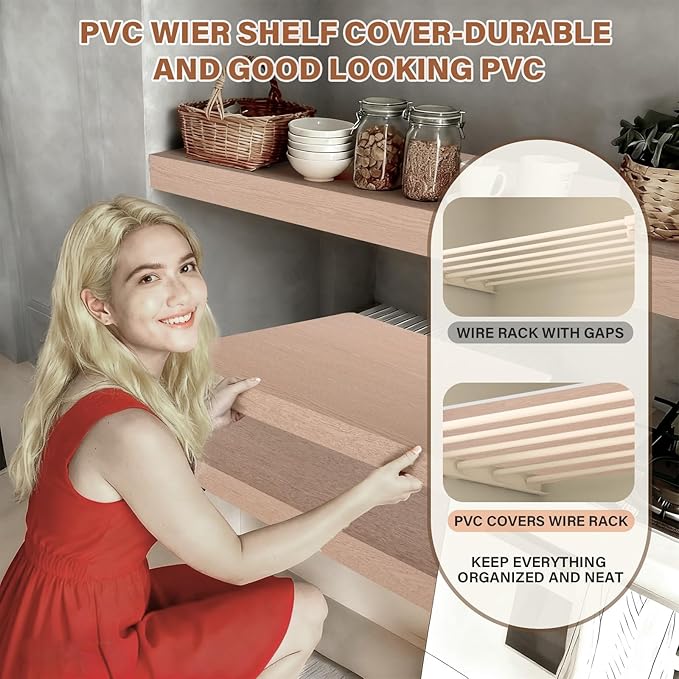 Wire Rack Covers, 32*12 Inch Shelf Covers for wire Shelving, Easy to Cut Closet Wires Shelf Cover-0.31 inch Thick(Not Wood) Moisture Resistant Durable Shelves Cover, Easy Install for Pantry, Kitchen