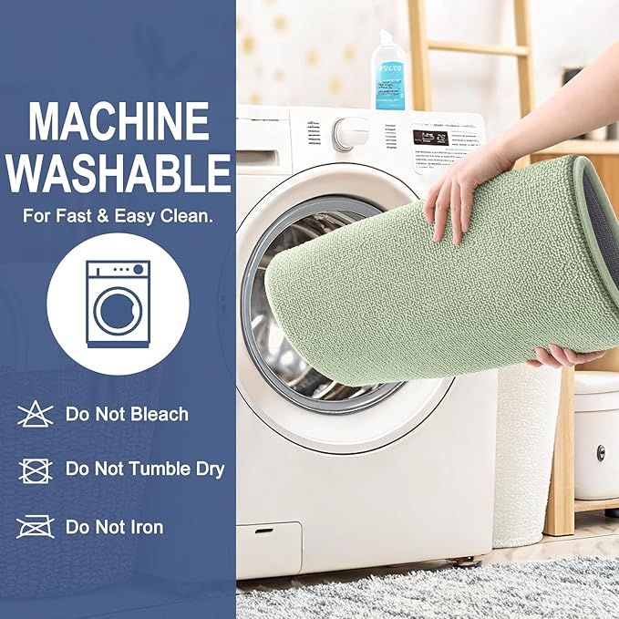 OLANLY Thick Memory Foam Bath Mat Rug 24x16, Extra Soft Absorbent Bathroom Rug, Quick Dry Bath Mats, Non-Slip, Machine Washable Carpet for Bathroom, Tub and Shower, Home Decor Accessories, Sage Green