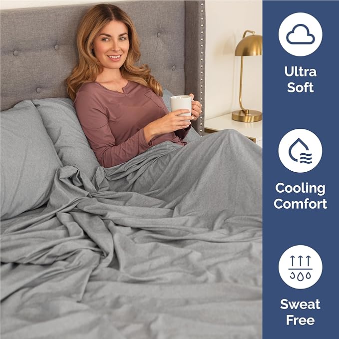 Full 6 Piece Sheet Set - Cooling & Breathable Bed Sheets - Hotel Luxury Bed Sheets for Women, Men, Kids & Teens - Bedding w/Deep Pockets & Easy Fit - Soft & Wrinkle Free - Full Heathered Grey Sheets
