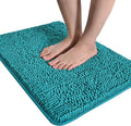 LOCHAS Luxury Bathroom Rug Shaggy Bath Mat 20 x 30 Inch, Washable Non Slip Bath Rugs for Bathroom Shower, Soft Plush Chenille Absorbent Carpets Mats, Teal Blue