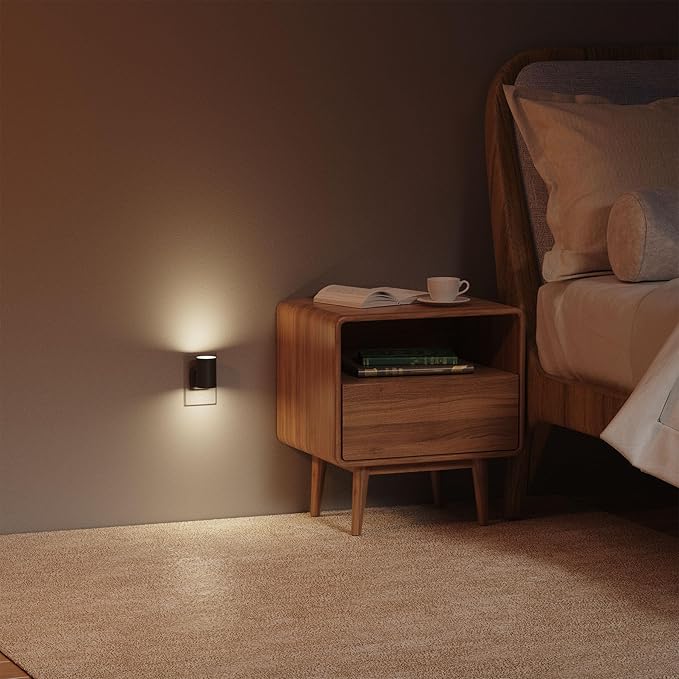 Led Night Light Plug in,Night Lights Plug into Wall Dusk to Dawn Sensor,20lm/40lm Adjustable Brightness,2700k Soft White,Dimmable Night Light for Hallway Bedroom Bathroom 6 Pack ETL-Certified