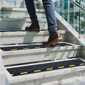 LifeGrip Anti Slip Stair Treads with Reflective Stripe (10-Pack), 8" X 32", Ourdoor Grip Tape Non Slip, Waterproof Safety Non Skid Tape, High Traction Friction Abrasive Adhesive for Step, Black/Yellow