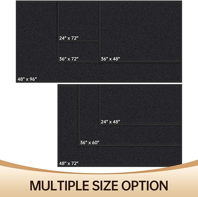 Amyracel Front Door Mat Indoor Outdoor Entrance, 36" x 60" All-Season Waterproof Doormat for Enterway, Heavy Duty Commercial Floor Mat, Fade Resistant, Rubber Back, Low Profile, Easy Clean