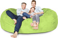 Lumaland Luxurious Giant 7ft Bean Bag Chair with Microsuede Cover - Ultra Soft, Foam Filling, Washable XXL Bean Bag Sofa for Kids, Teenagers, Adults - Sack Chair for Dorm, Family Room - Light Green
