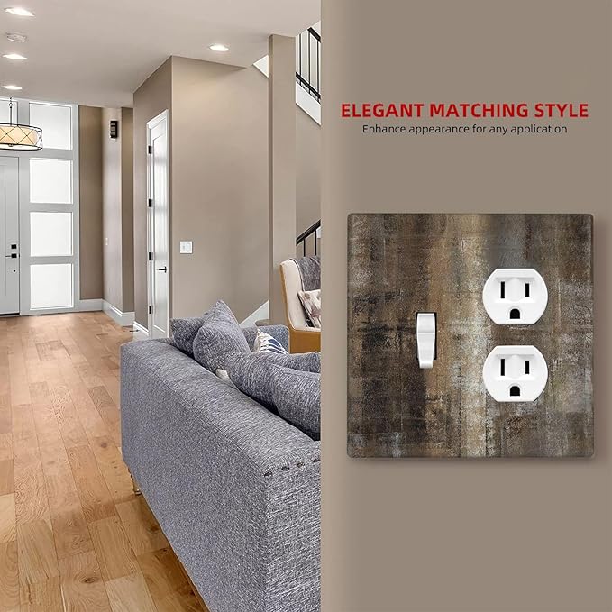Wallplates Old Vintage Copper Rustic Rusty Modern Tan Brown 1 Toggle 1 Duplex Switch Plate Electrical GFCI Faceplate Decorative Light Switch Covers for Farmhouse Cabin Decor