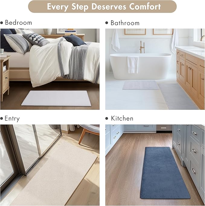Madison Park Non Slip, Luxrurious Plush Mat, Absorbent, Quick Dry, Spa Design Bath Room Décor Marshmallow Bathroom Rug, 20x24, Cream