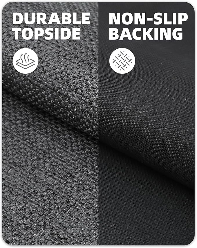 Color&Geometry 2PCS Kitchen Rugs and Mats Non Slip Washable, Absorbent Kitchen Runner, Easy to Clean Kitchen Floor Mats for in Front of Sink, Laundry Room, Hallway, 17"x47"+17"x95", Dark Grey