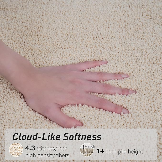 Luxury Quick Dry Non-Slip Bathroom Rugs【20'' x 30'' Beige】 Highly Absorbent Washable and Ultra Soft, Extra Thick Fluffy Bath Mats for Shower/Kitchen/Bathtub Floor