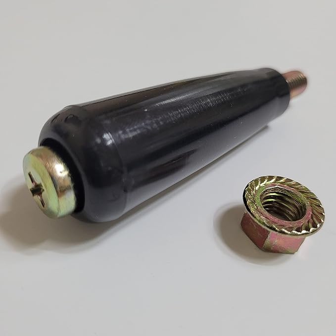 Revolving Handle M8 * P 1.25mm, L- 3.15" Turnning Knob Grip, Metric Thread Screw, Rotating Swivel Handwheel with Fixing Nut, Black Plastic 1 Set for Trailer-boat Jack Hose Reel, Table Saw Adjustment