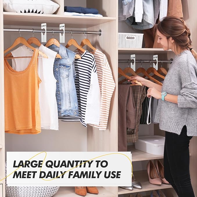 Blulu 50 Pack Closet Rack Dividers Rectangular with a Marker Pen White Clothing Hanger Dividers Writable and Reusable for Sorting Clothing Size, Color