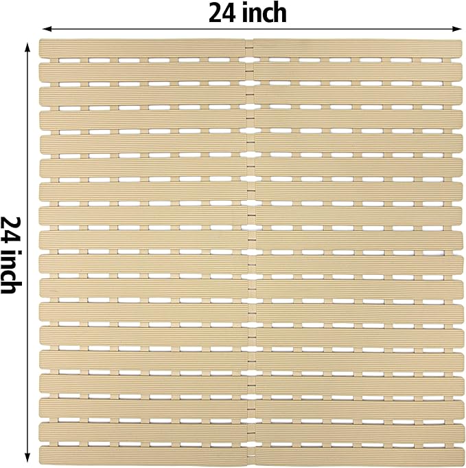 MBOSS Bathtub Mat Non Slip,Super Soft Bath Mat for Tub 24 X 24 Inch,Shower Mat with Suction Cups and Drain Holes,Non Slip Bathtub Mat for Elderly & Kids Bathroom